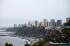 Views of the coastline in Miraflores, Lima, Peru.