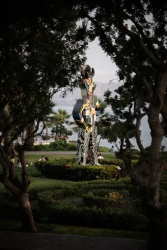 A statue along El Malecón in Lima, Peru.