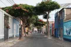 Colourful street in Barranco, Lima, Peru.