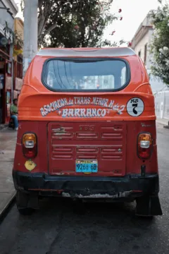 Back of Red Tuk Tuk