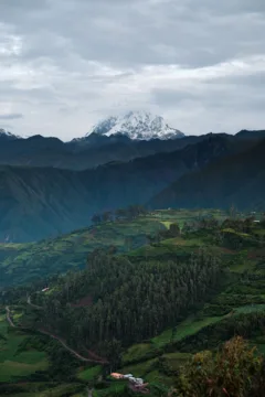 A lush green valley in Peru.