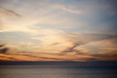 Sunset views across the ocean at Greenpoint Campground in Gros Morne National Park, Newfoundland.