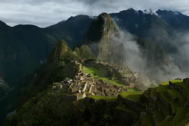 A panoramic view of Machu Picchu.