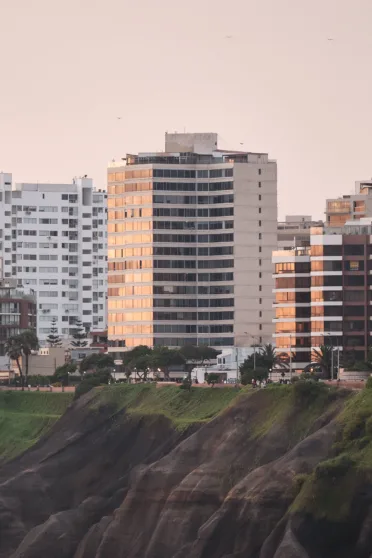 View along the cliffs into Miraflores, Lima.