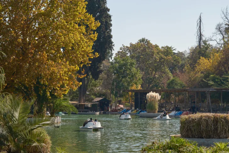 A lagoon in Parque Quinta Normal, Santiago, Chile.