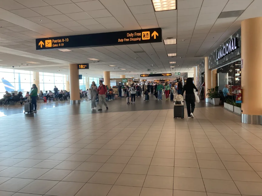 The international departure terminal at Jorge Chávez International Airport in Lima, Peru.