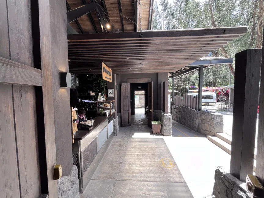 Café at the IncaRail waiting room in Ollantaytambo, Peru.