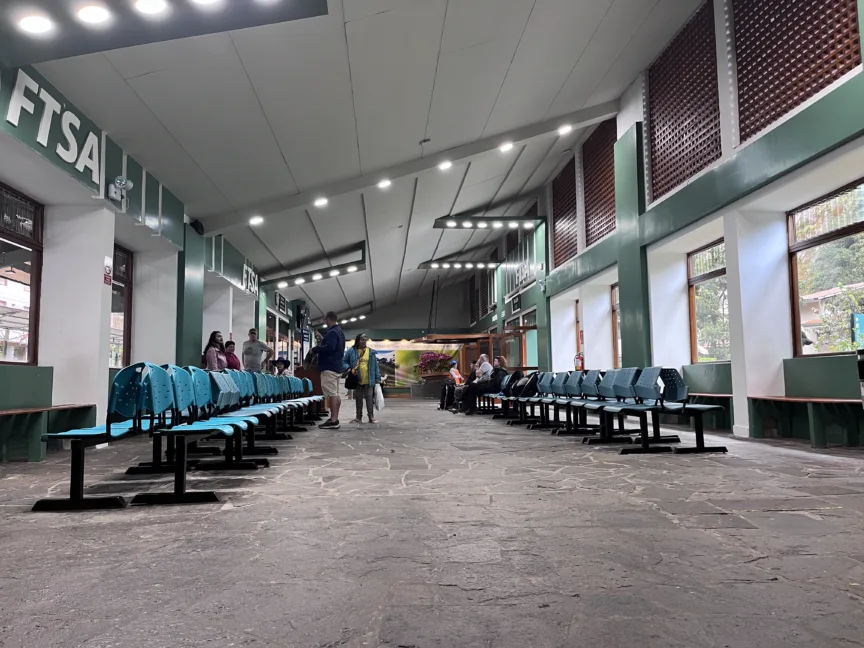 The PeruRail waiting room at the Aguas Calientes (Machu Picchu Pueblo) train station.