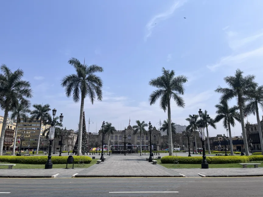 The main plaza in central Lima.