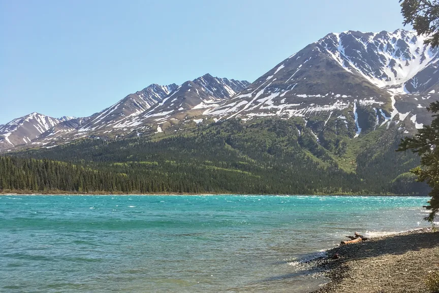 Kathleen Lake in Kluane National Park, Yukon, Canada.