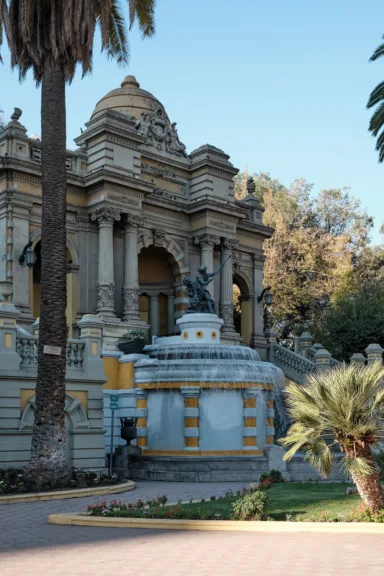 Neptune's Terrace and fountain at Cerro Santa Lucía, Santiago, Chile.