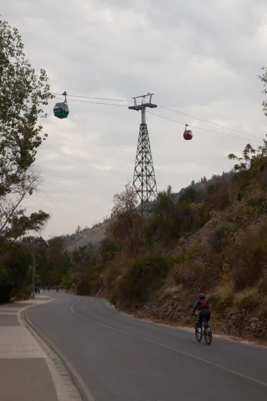 The Parque Metropolitano cable car in Santiago, Chile.