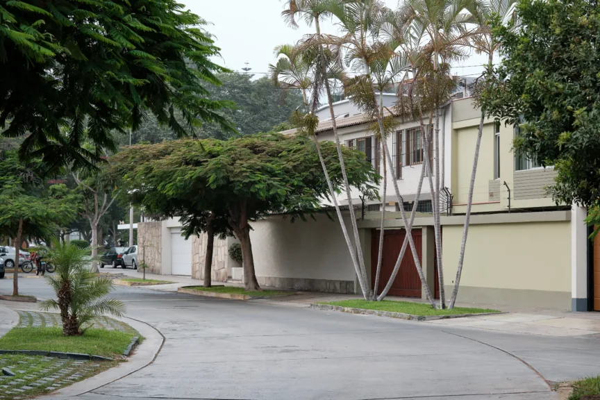 A residential street in Miraflores, Lima.