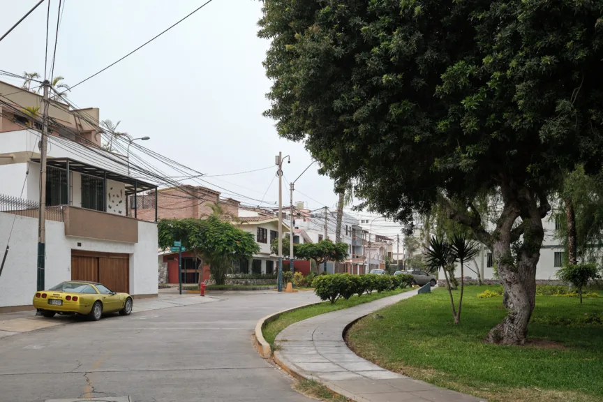 A residential street in Surquillo, Lima.