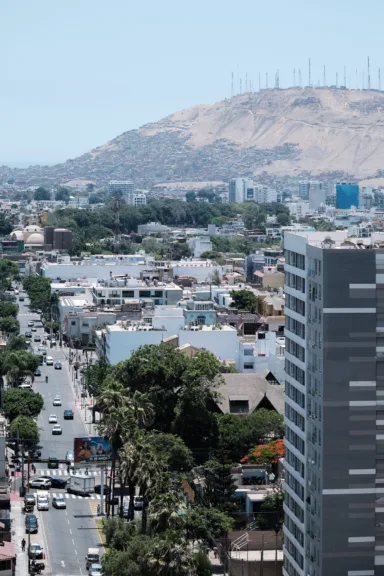 View looking down into Barranco, Lima.