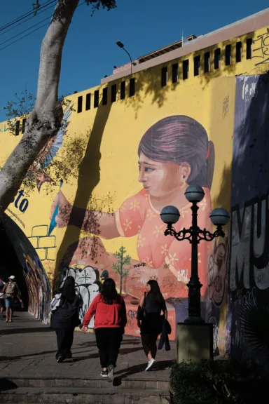 Colourful street art in Barranco, Lima