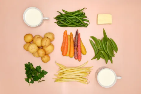 A selection of summer vegetables needed to make Nova Scotian Hodge Podge.