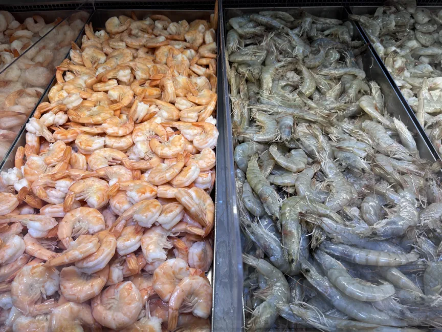 Shrimp in a Chilean supermarket.